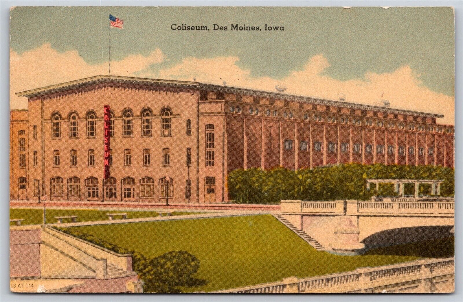 Postcard Coliseum, Des Moines, Iowa 1949 V106