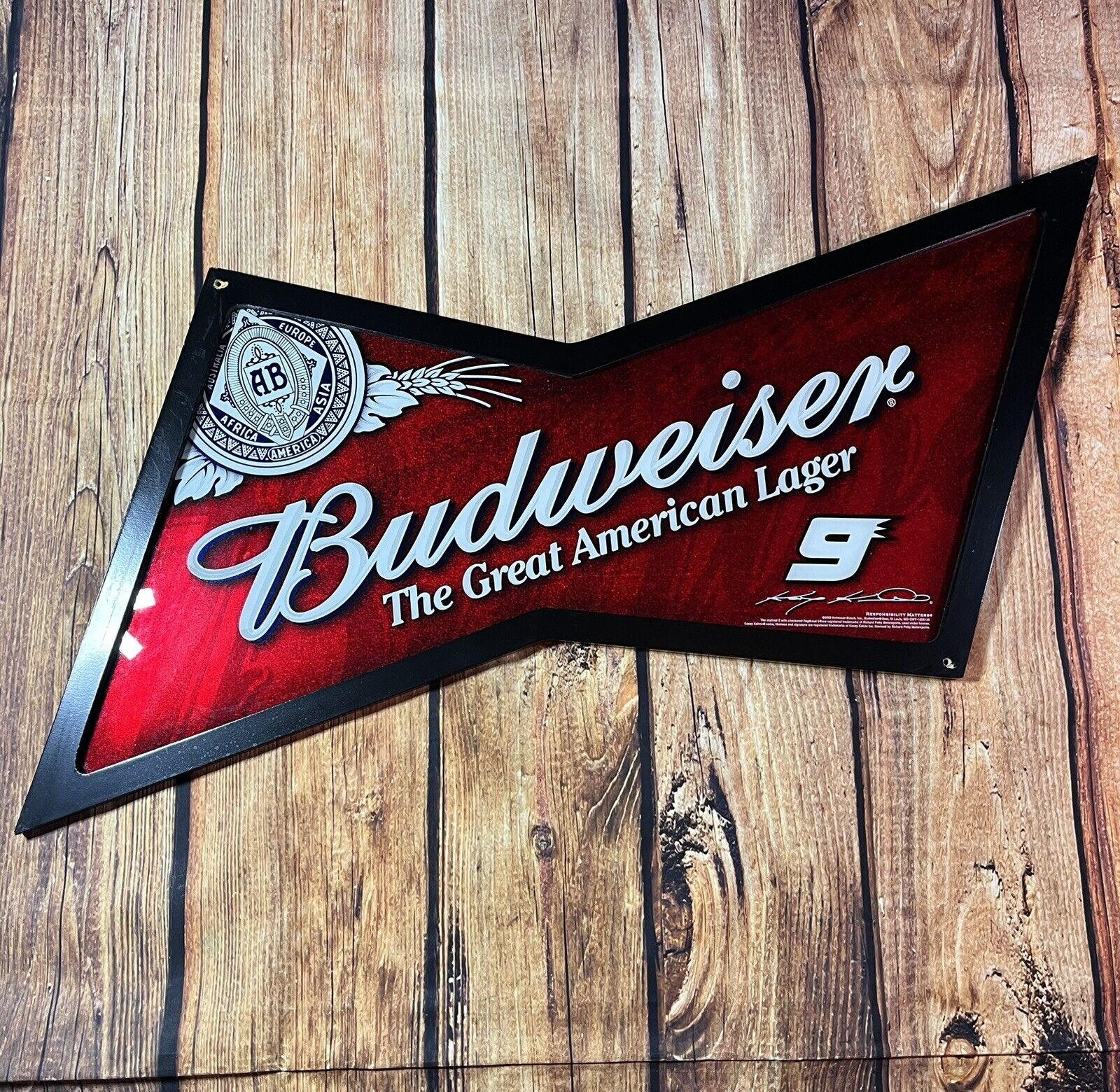 Budweiser Bow Tie Beer Kasey Kahne Bar Wall Sign Beer Nascar Racing Decoration