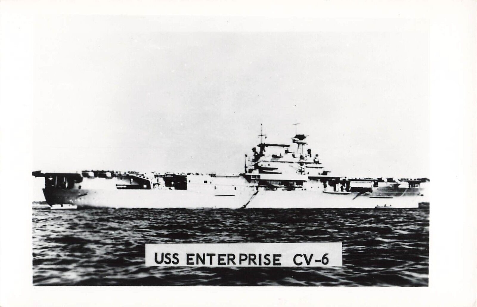 Postcard RPPC United States Navy USS Enterprise CV-6 Battleship Real Photo