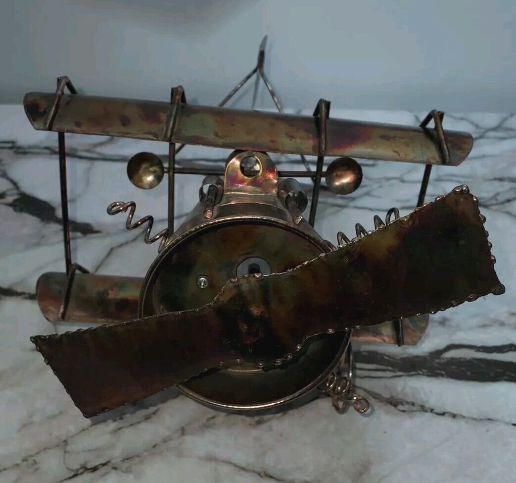 Copper Vintage Musical Biplane \
