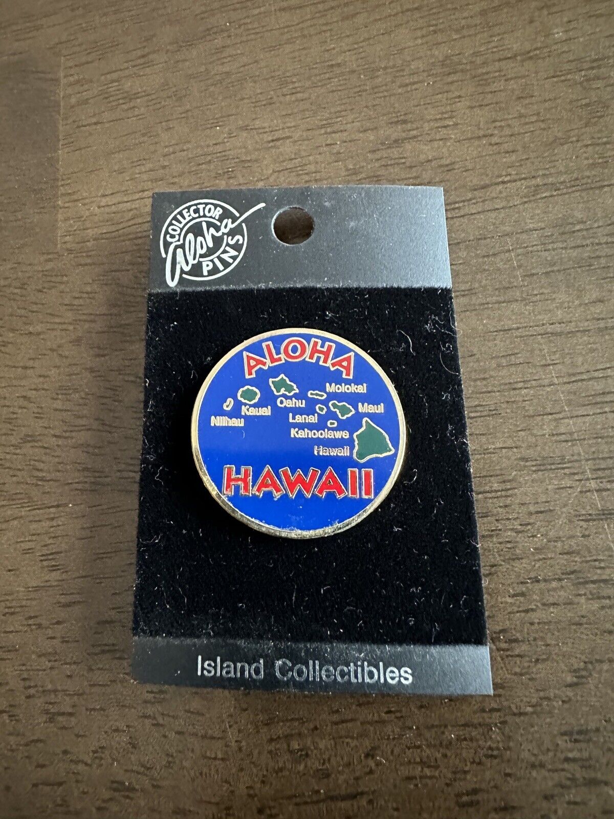NEW ALOHA HAWAII Colorful Hawaiian Travel Souvenir PIN w/ labeled Islands