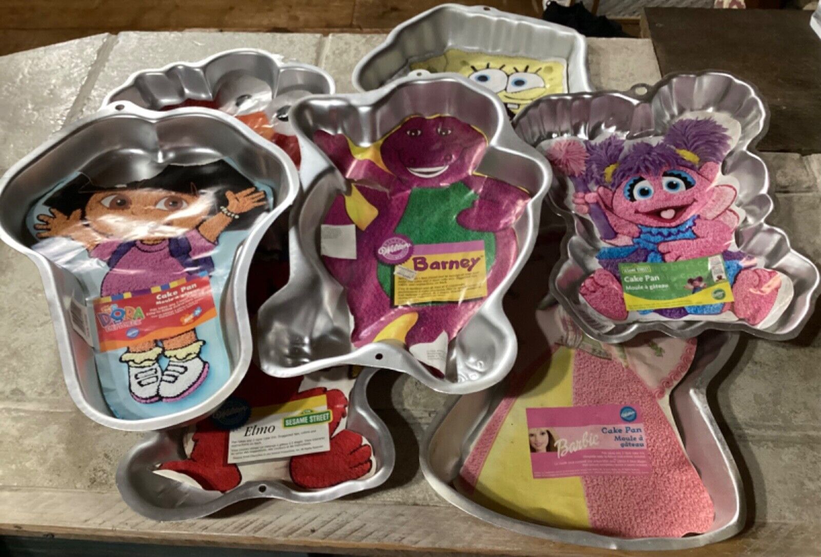 Wilton Cake Pans - Assorted ~ Barney, Sesame Streets, SpongeBob, Dora, Barbie
