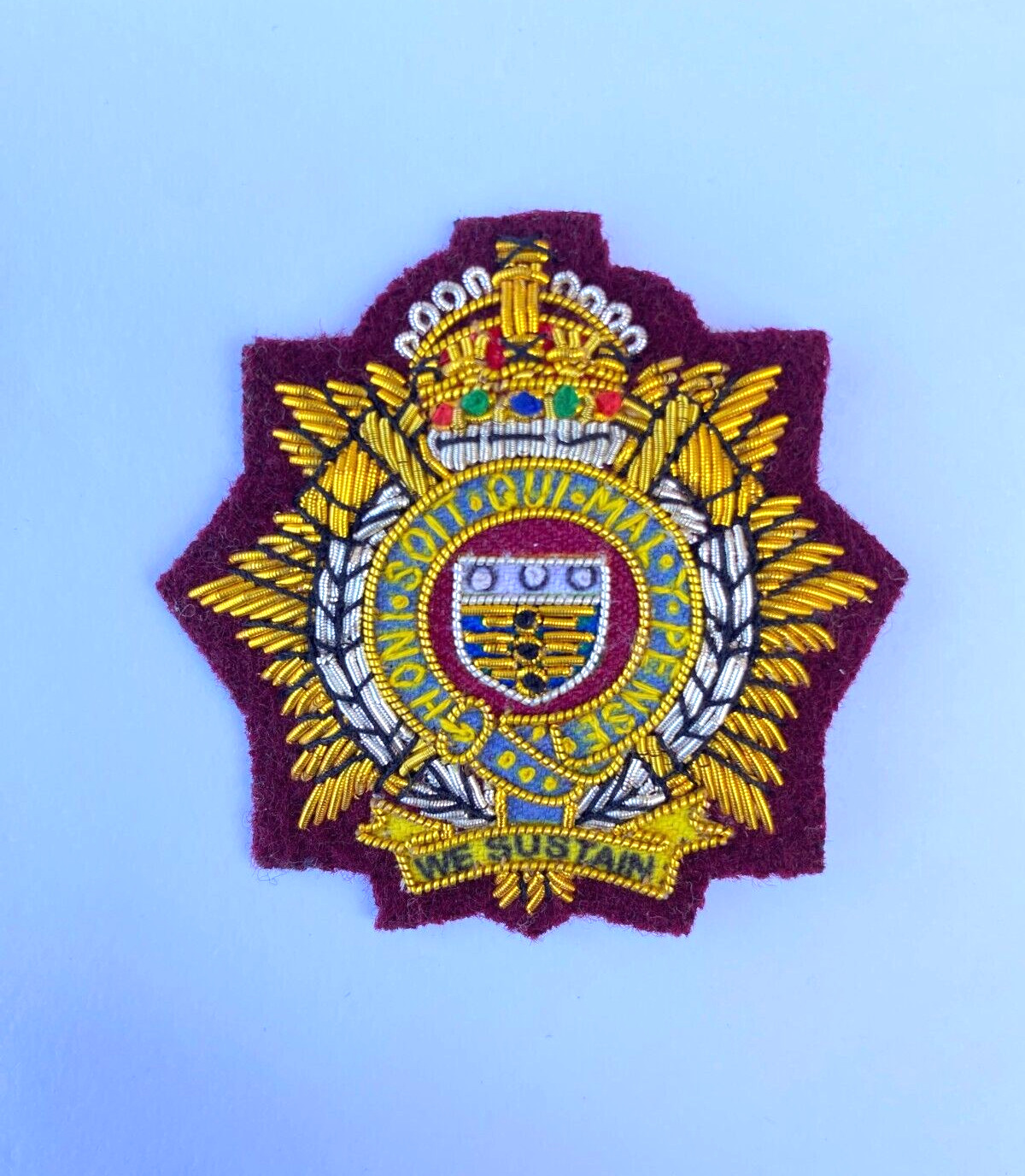 Royal Logistics Corps Officers\' Beret: Embroidered Bullion RLC Cap Badge