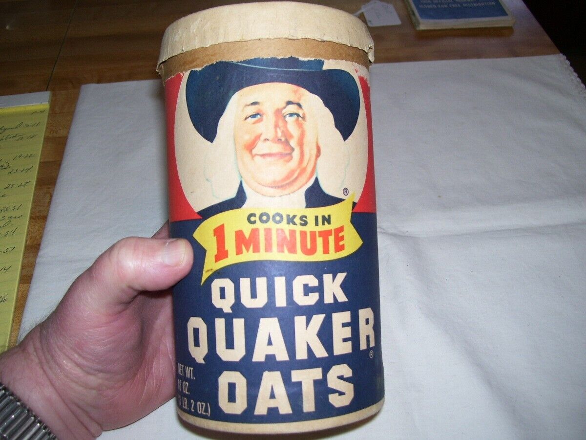 Vintage Quick Quaker Oats Oatmeal Canister Box