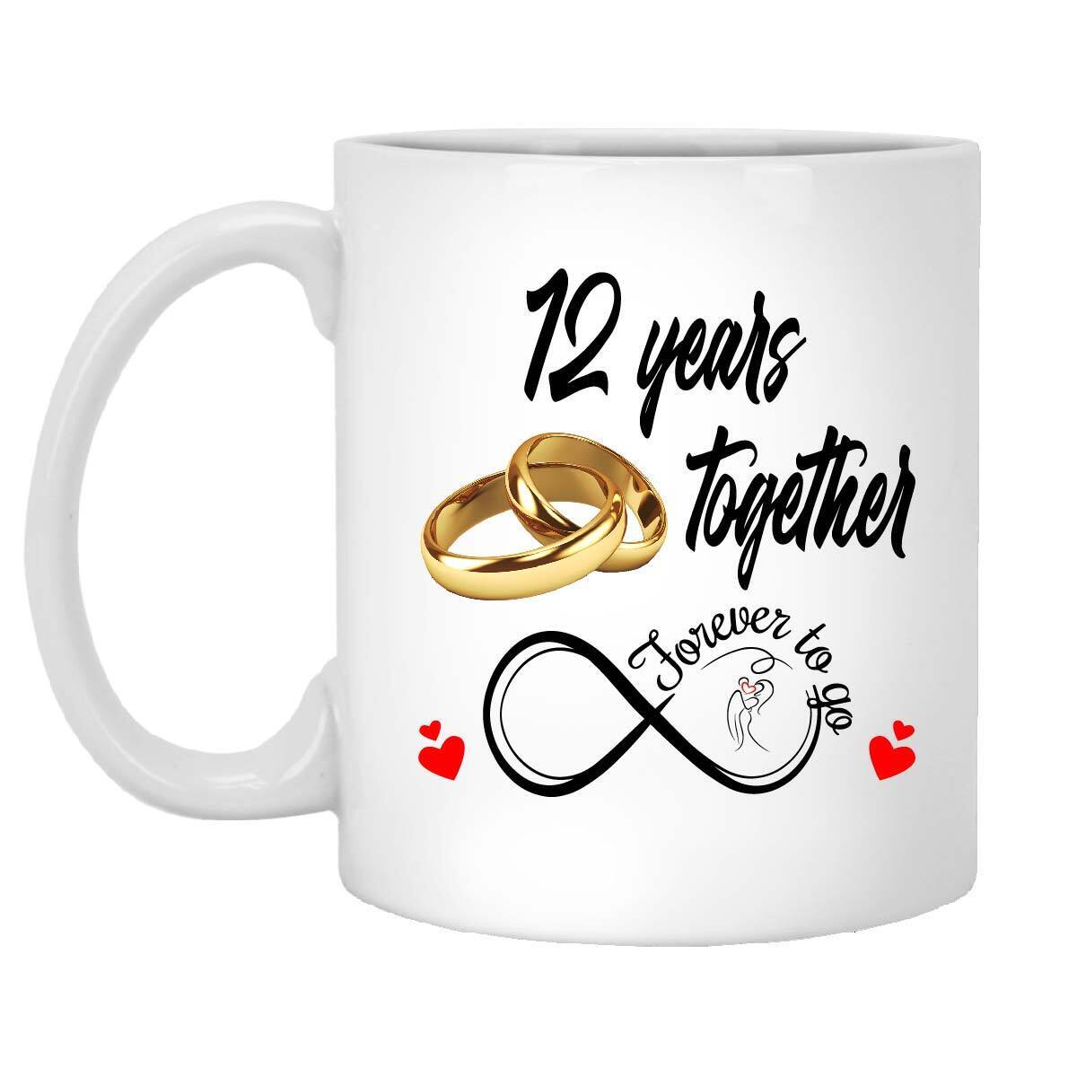 12st wedding anniversary gift for wife Coffee MUG th 12 Years together Husband
