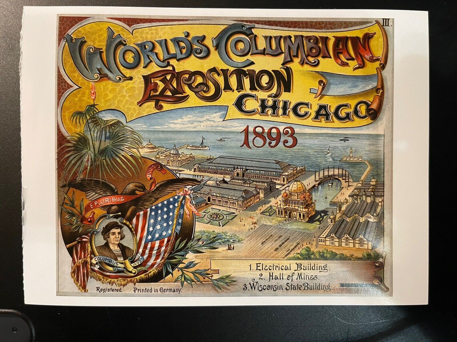 POSTCARD UNPOSTED CHICAGO, WORLD’S COLUMBIAN EXPO 1893- POP-UP BOOK COVER