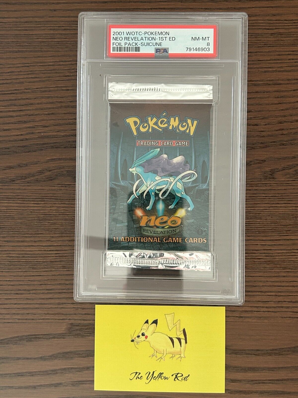 Pokemon Suicune 1st Edition Neo Revelation Booster Pack - PSA 8