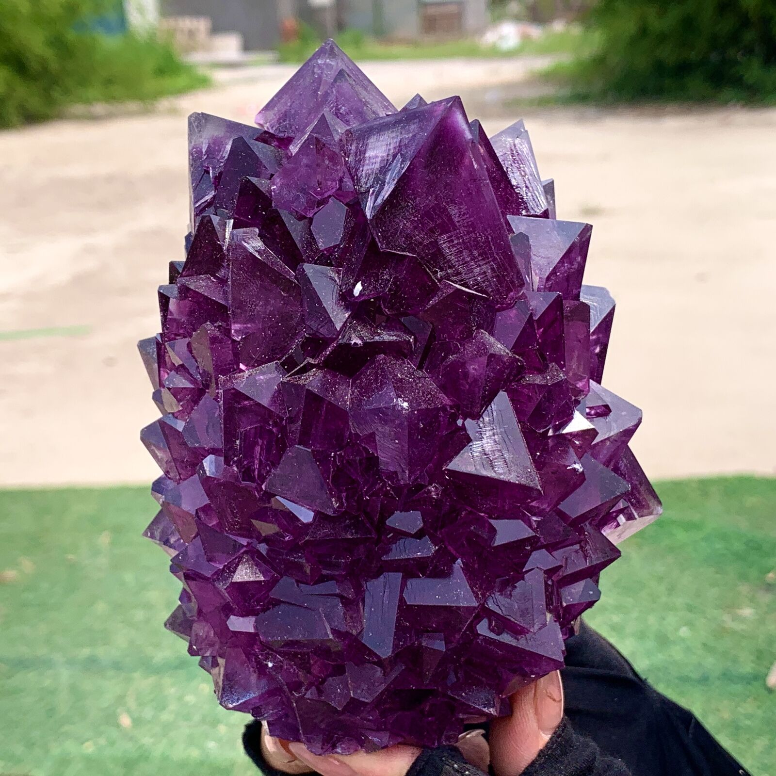 2.2LB Newly discovered Purple Potassium alum Octahedral Crystal Stunning Crysta