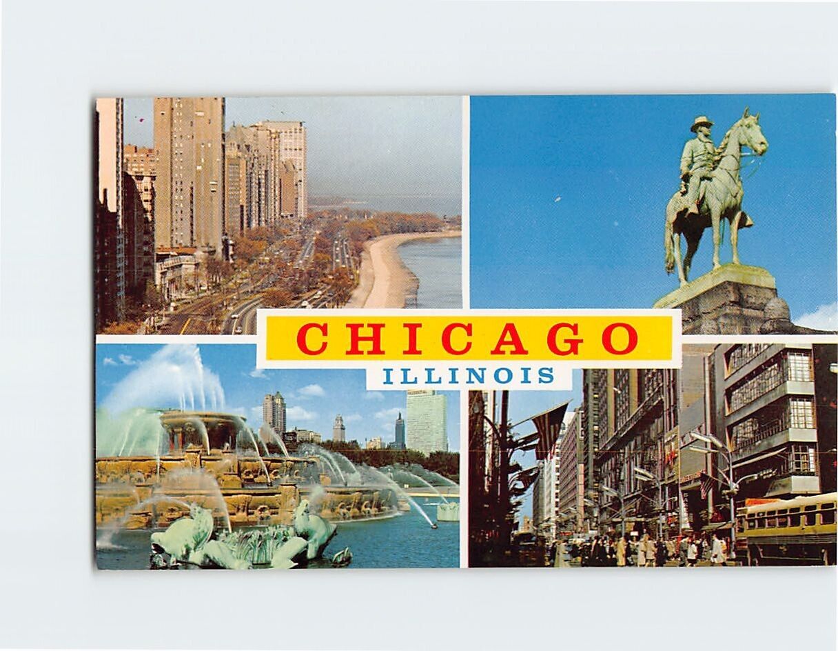 Postcard Landmarks in Chicago Illinois USA
