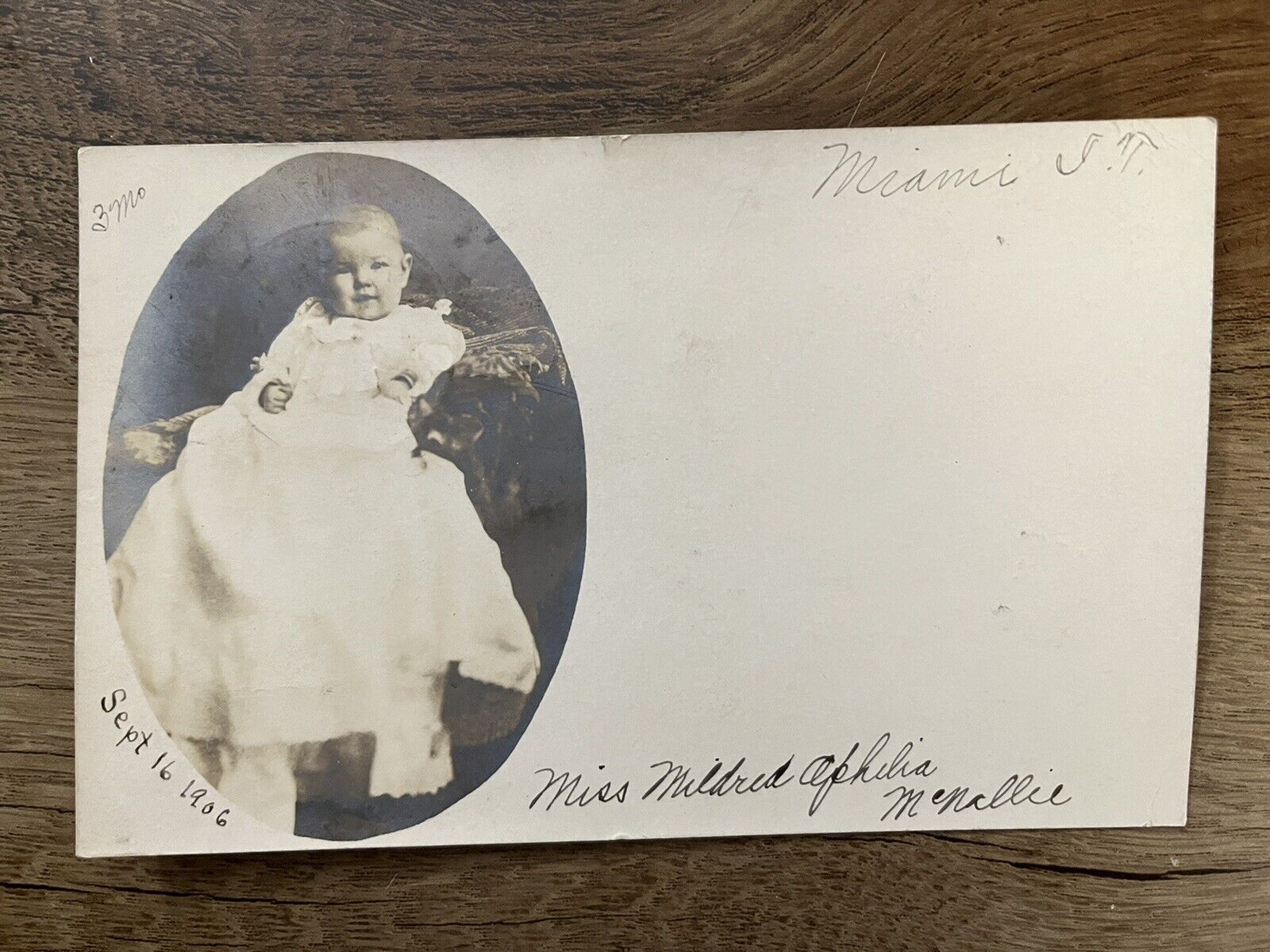 1906 Mildred McNallie, Sarcoxie, MO Posted Antique Real Photo Postcard RPPC