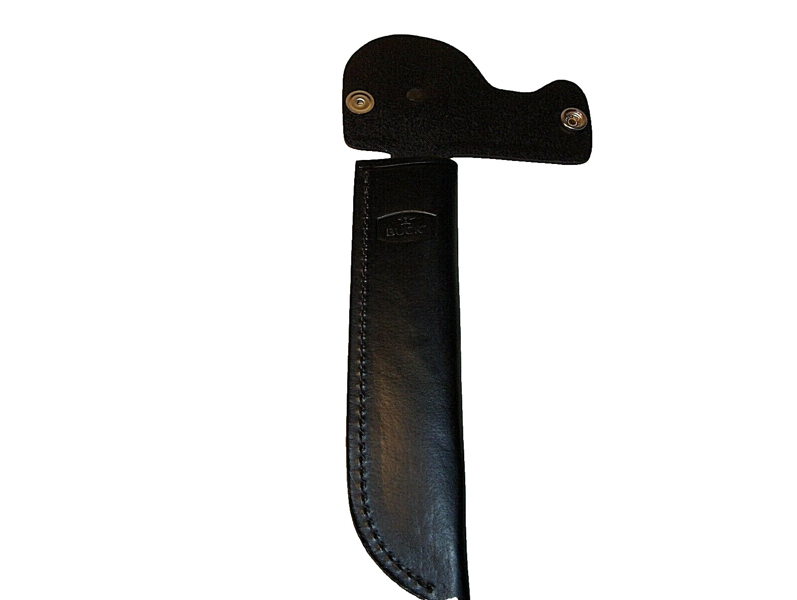 BUCK KNIFE MODEL # 120 GENERAL -  LEATHER BELT SHEATH -- BLACK WITH BUCK LOGO