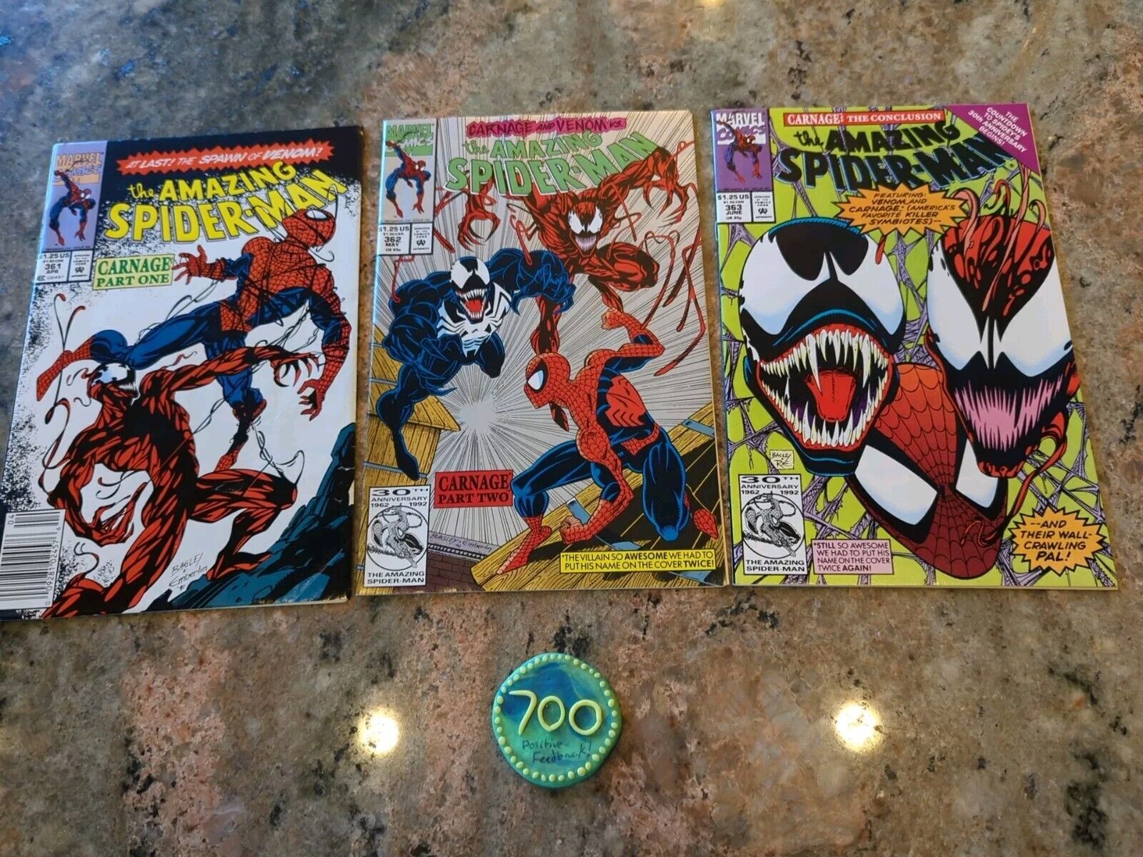 The Amazing Spider-Man #361 Newsstand 362 Second Print And 363 Low Grade Set