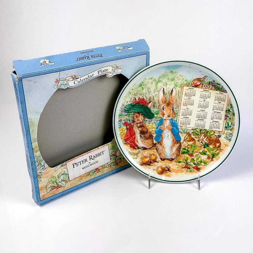 VTG 2002 Wedgwood Beatrix Potter Peter Rabbit Porcelain Calendar Plate NEW/OLD