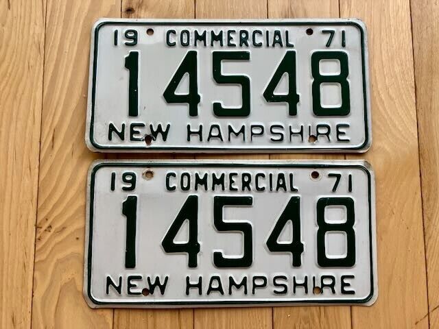 1971 New Hampshire License Plate Pair
