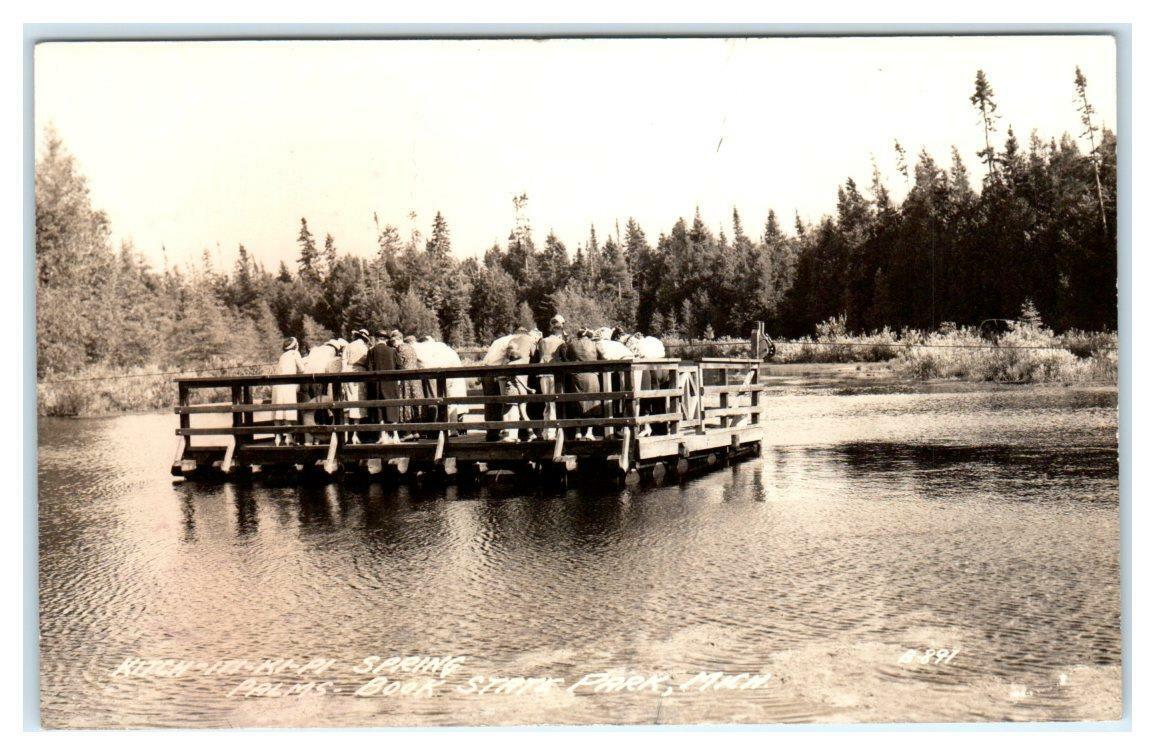RPPC MANISTIQUE, MI ~ KITCH-ITI-KI-PI SPRING c1940s Schoolcraft County Postcard