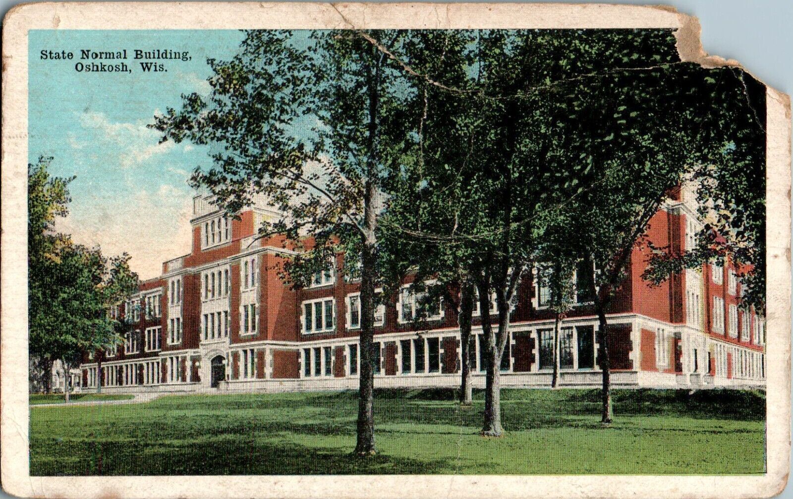 State Normal Building, Oshkosh, Wisconsin WI Postcard