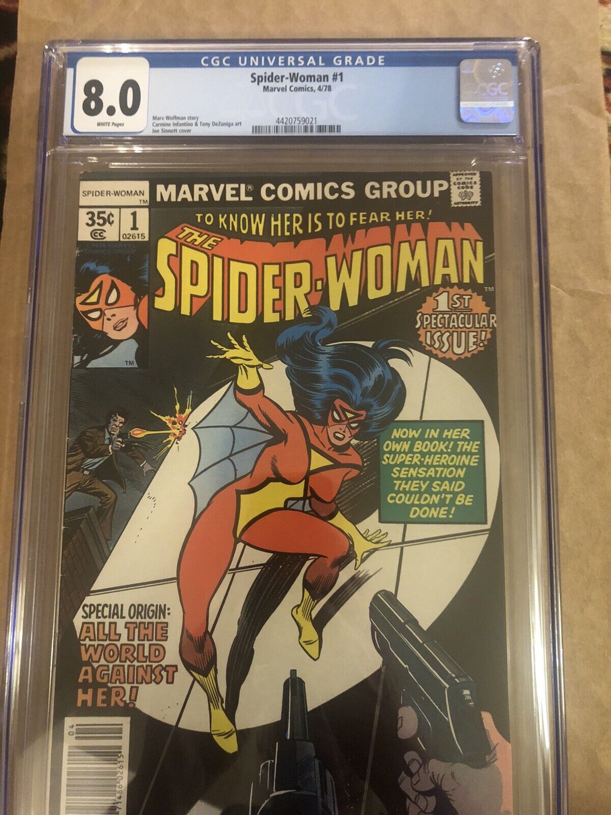 SPIDER-WOMAN 1 CGC 8.0 WHITE PAGES MARVEL COMICS 1978