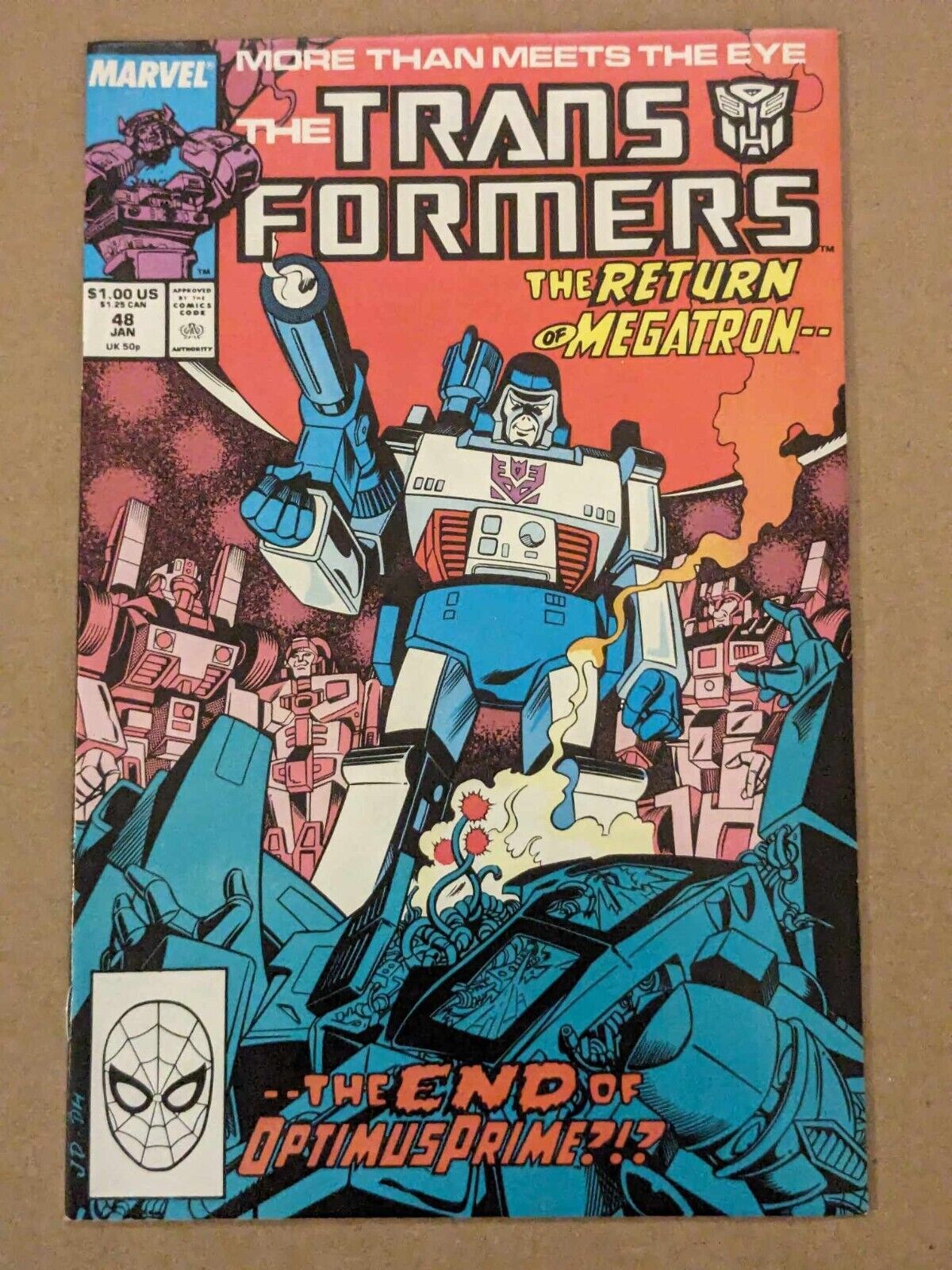 The Transformers #48 Marvel Comics 1989 Megatron Optimus Prime