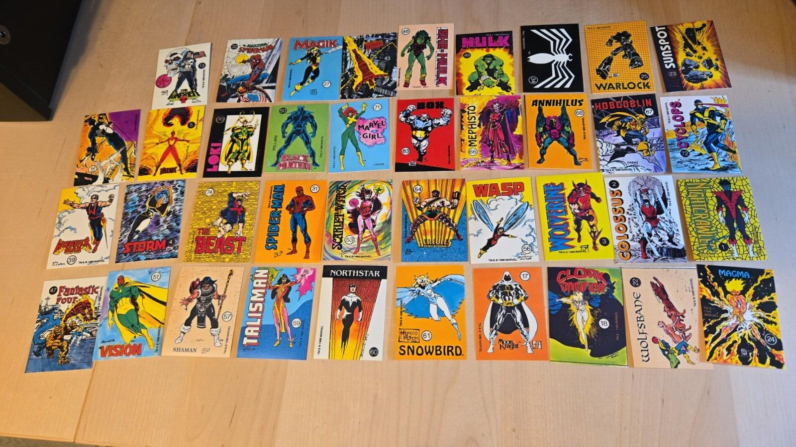 1986 Comic Images Marvel Stickers - Lot of 39 Pack Fresh