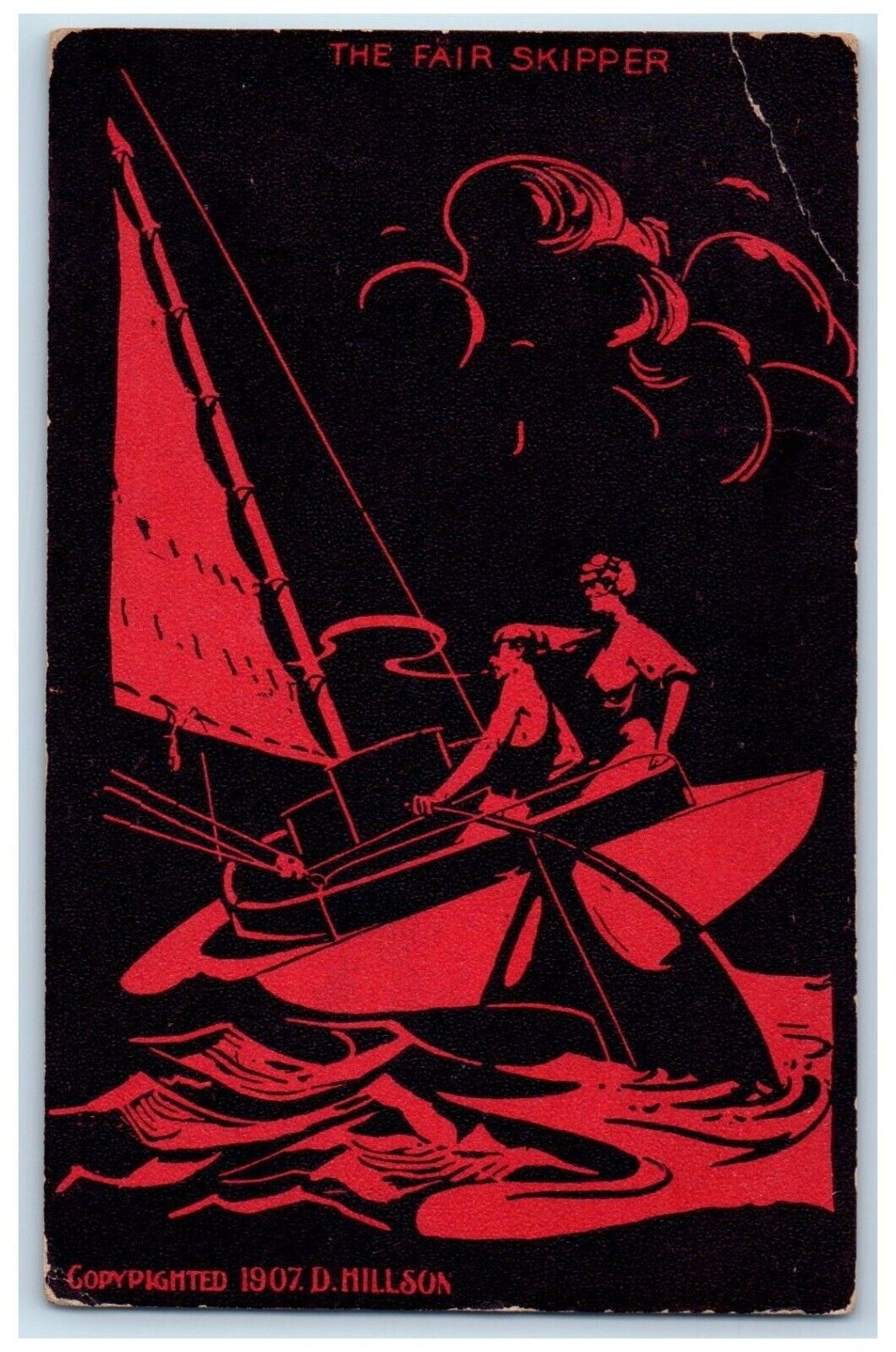 1911 The Fair Skipper Sinking Boat Hillson Cheraw South Carolina SC Postcard