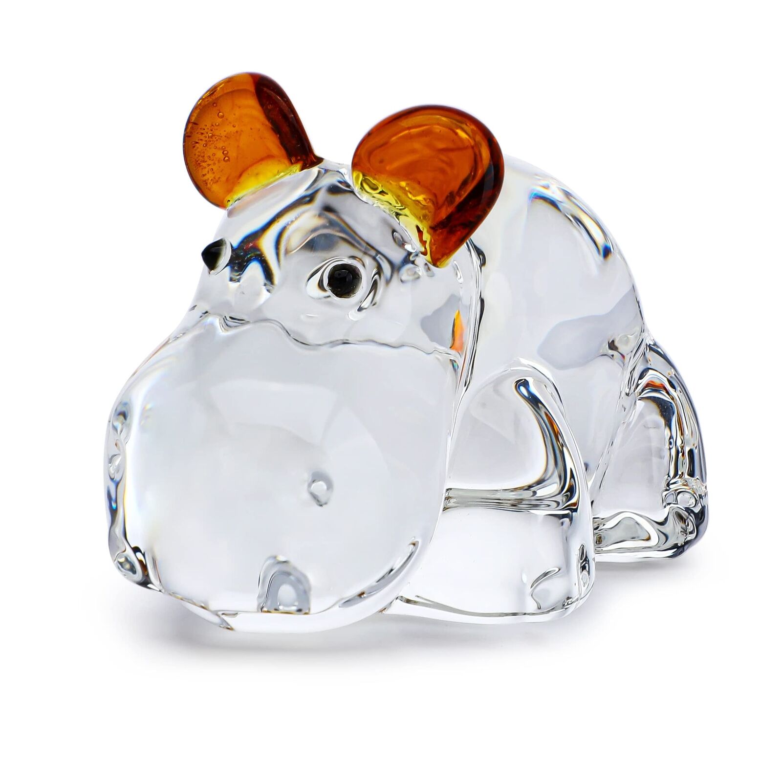 2.8inch Crystal Hippo Figurine Collectibles Hippopotamus Statues Glass Art Wi