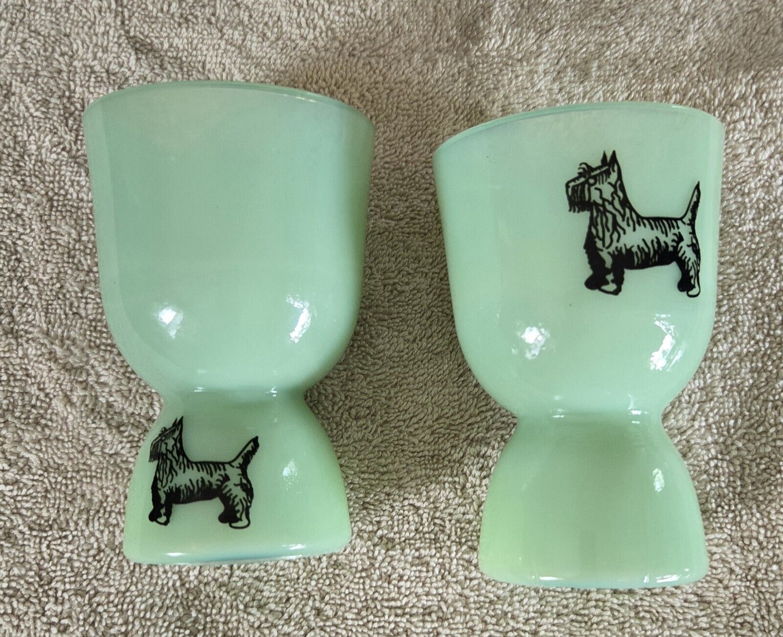 vintage jadeite double egg cups with \
