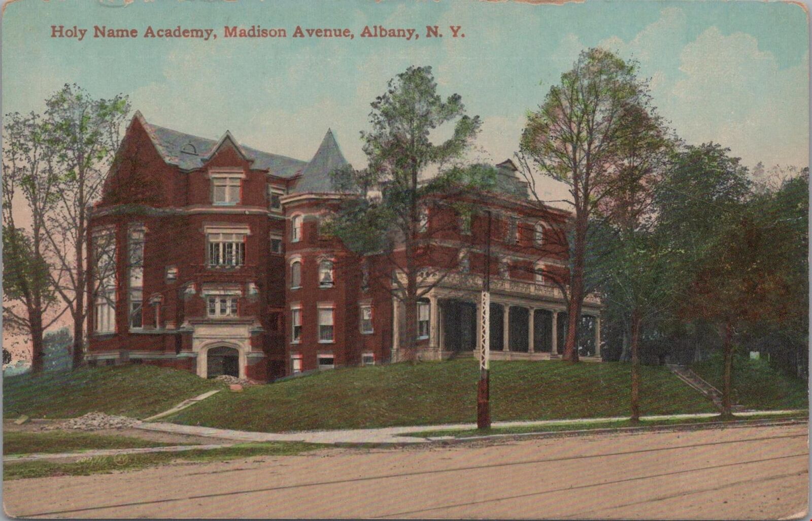 Postcard Holy Name Academy Madison Avenue Albany NY 