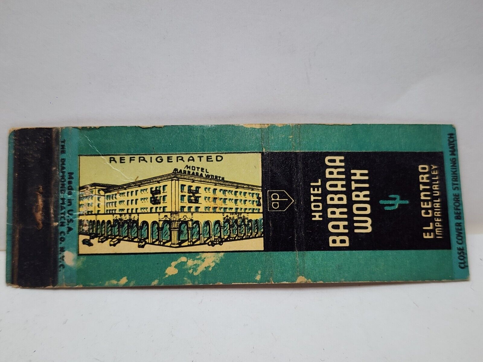 Vintage Matchbook Cover - HOTEL BARBARA WORTH El Centro Imperial Valley Calif