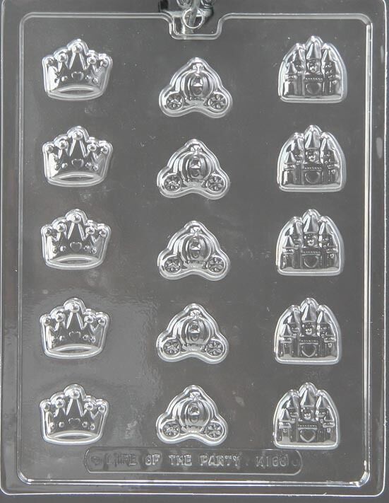 BS PRINCESS PIECES CROWN CASTLE COACH mold Chocolate Candy cupcake toppers 
