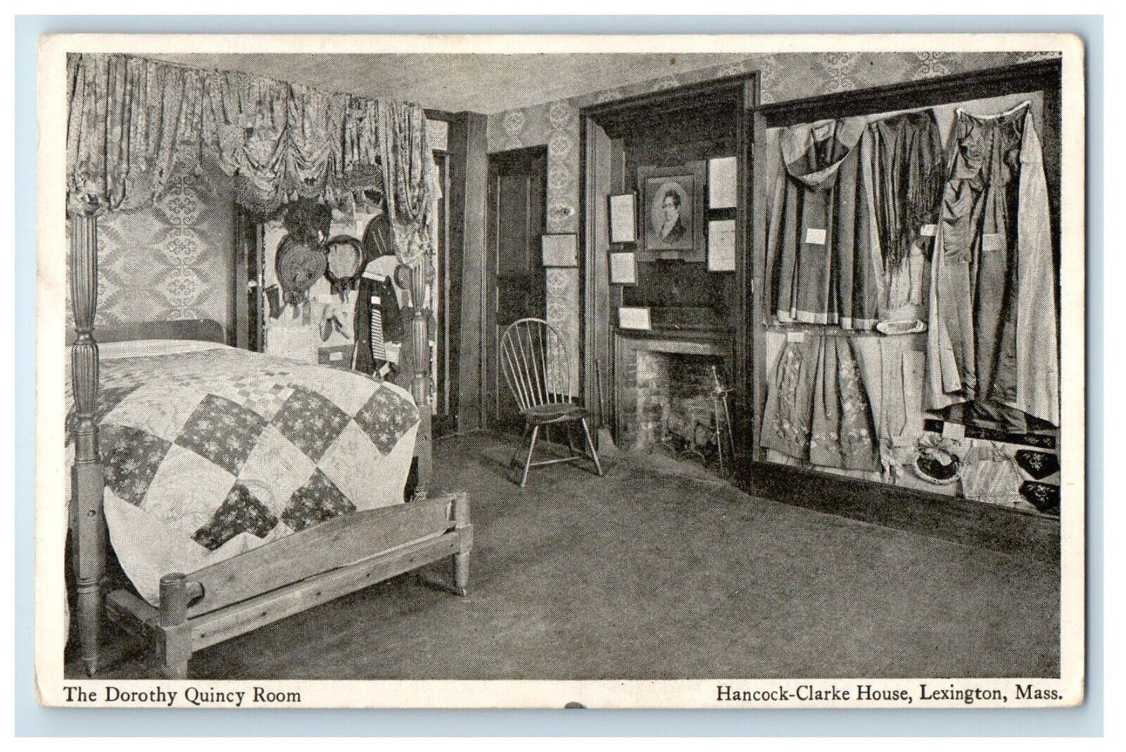 c1910\'s The Dorothy Quincy Room Hancock Clark House Lexington MA Postcard