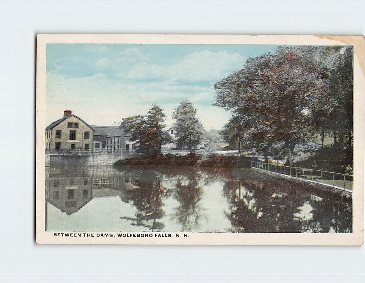 Postcard Between the Dams Wolfeboro Falls New Hampshire USA