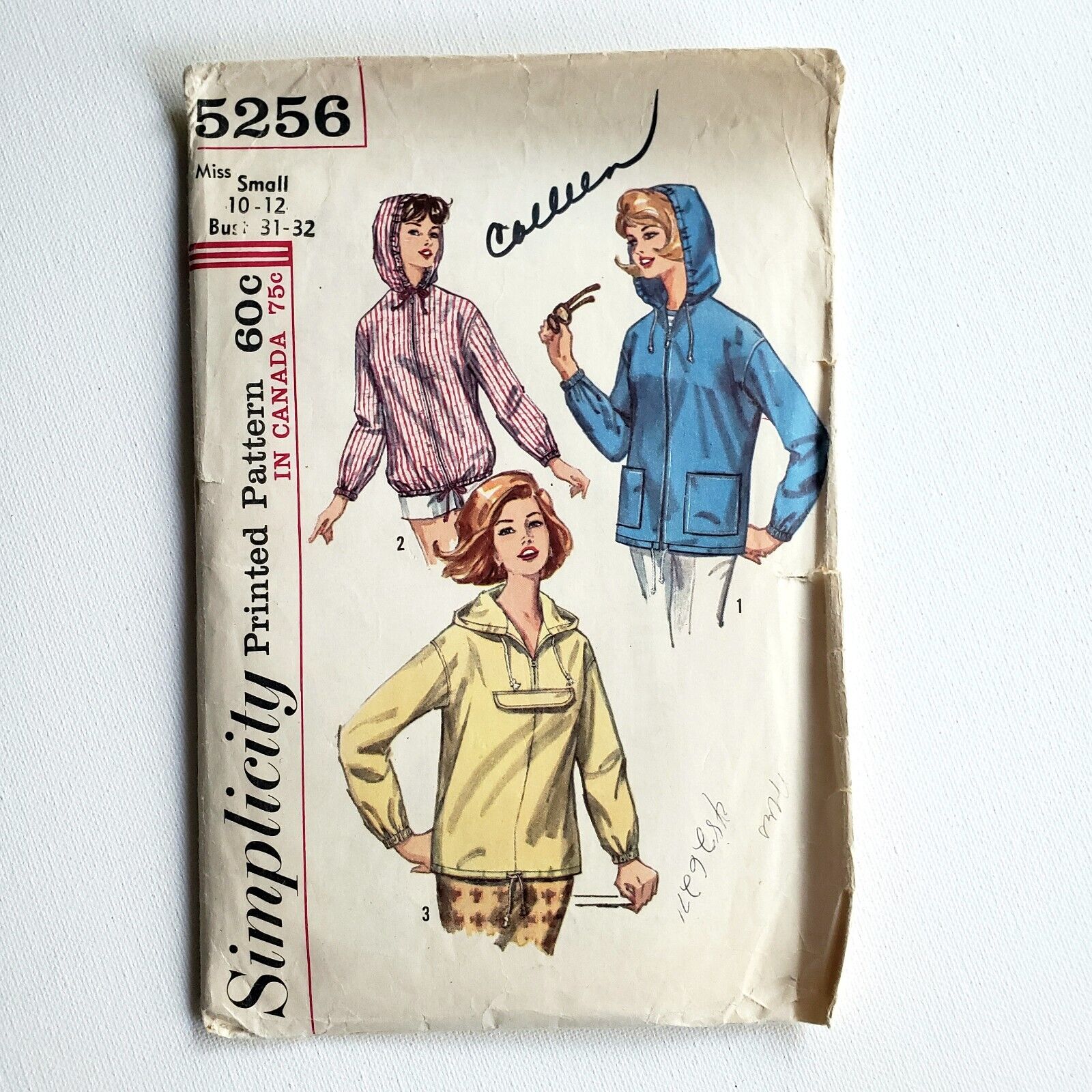 1960s Vintage Simplicity 5258 Hooded Jacket Parka Sewing Pattern