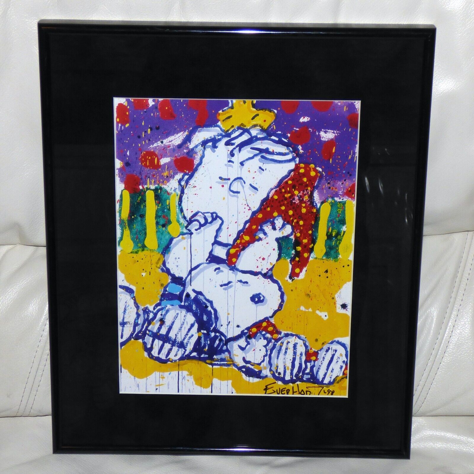 PEANUTS BY TOM EVERHART SNOOPY LINUS WAKE UP CALL FRAMED PRINT SCHULZ