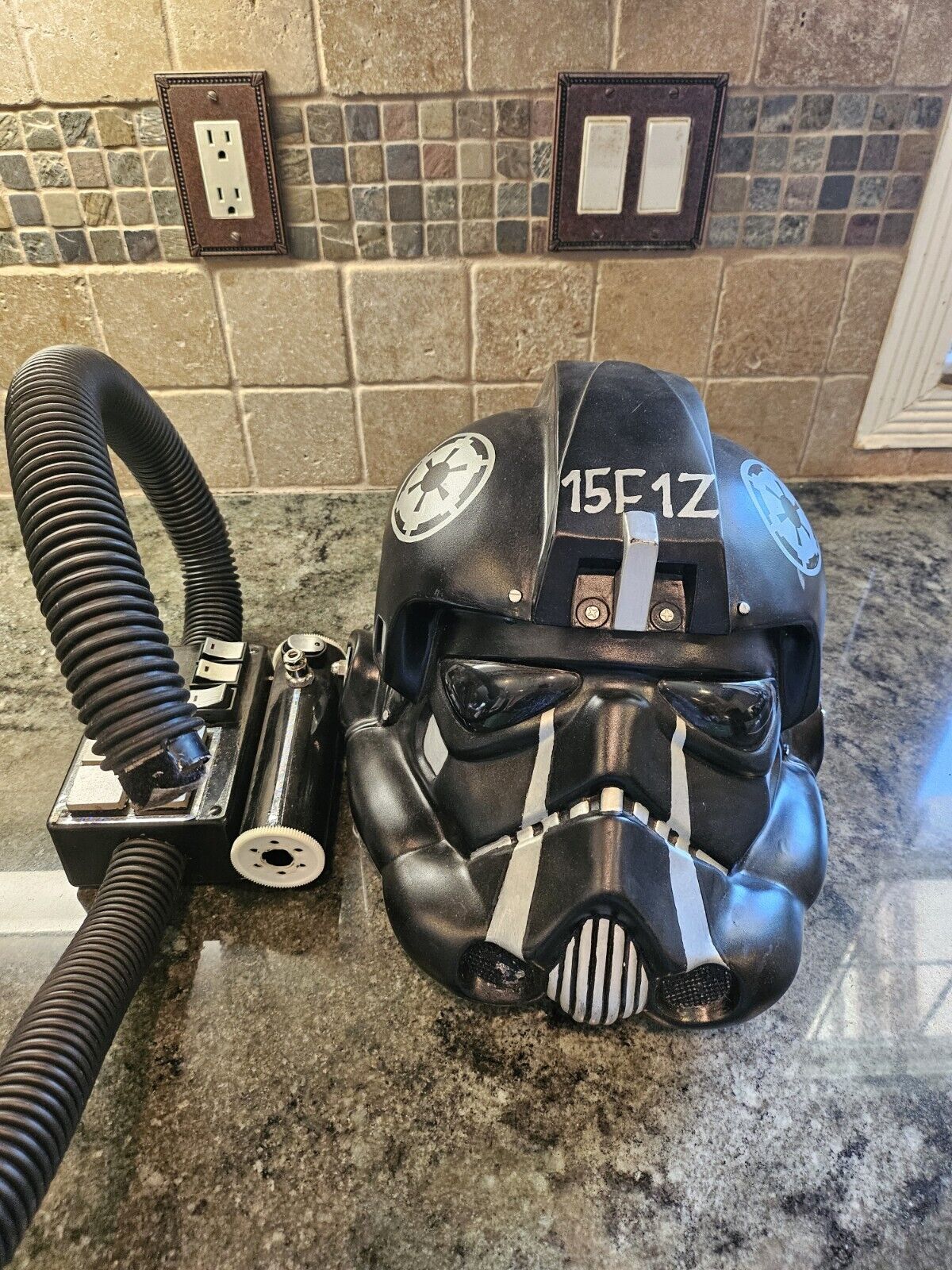 Rubies star wars Tie Fighter Pilot helmet with Box And Hoses