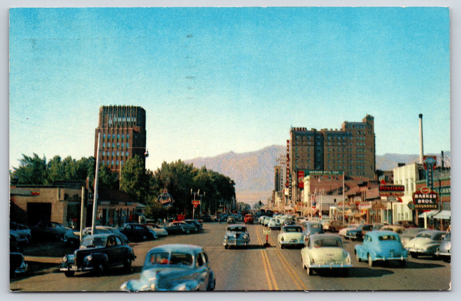 Ogden UT-Utah, Washington Boulevard, City Landscape, Old Cars, Vintage Postcard