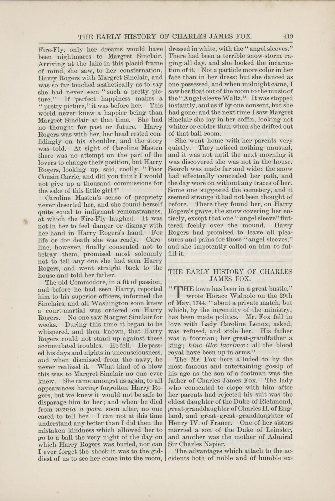 1881 Early History of Charles James Fox English Parliament Whig British UK