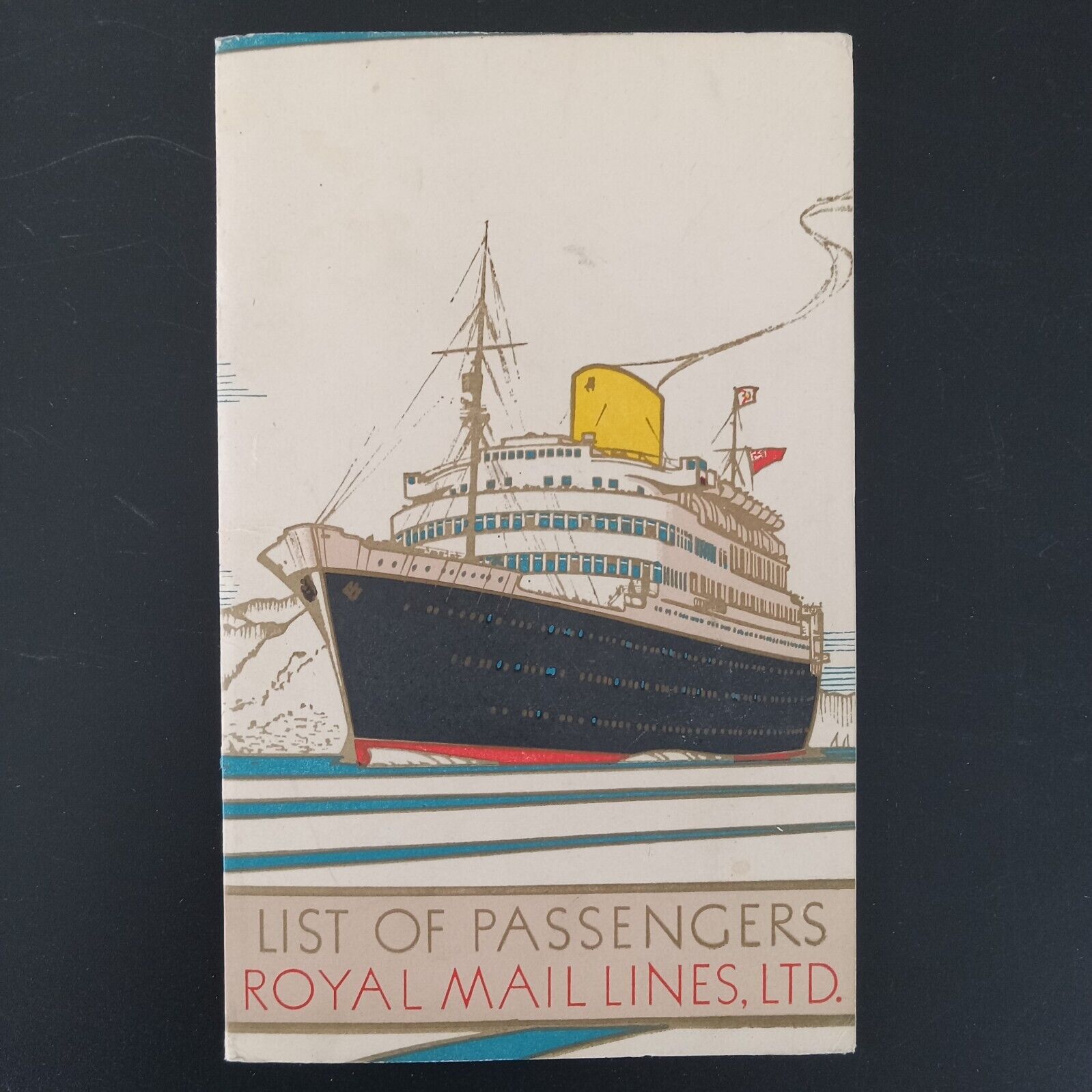 RMS ANDES Royal Mail Lines Passenger List Southampton Cherbourg January 22 1949