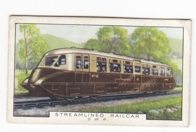 1937 Train Card Streamlined Railcar GWR Great Western Railway