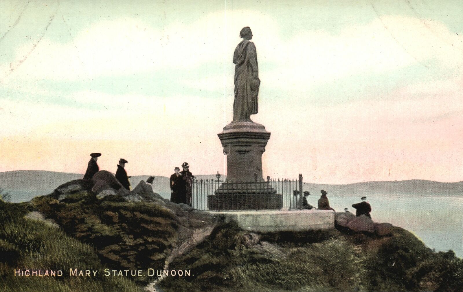 Vintage Postcard 1910's Highland Mary Statue Dunoon Scotland UK