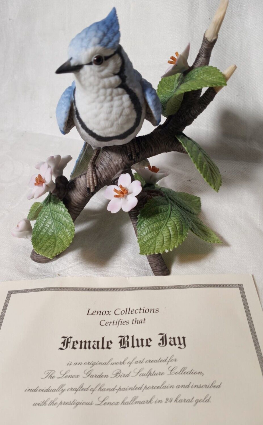 Lenox Female Bluejay Fine Porcelain Garden Bird Collection Figurine Statue w COA