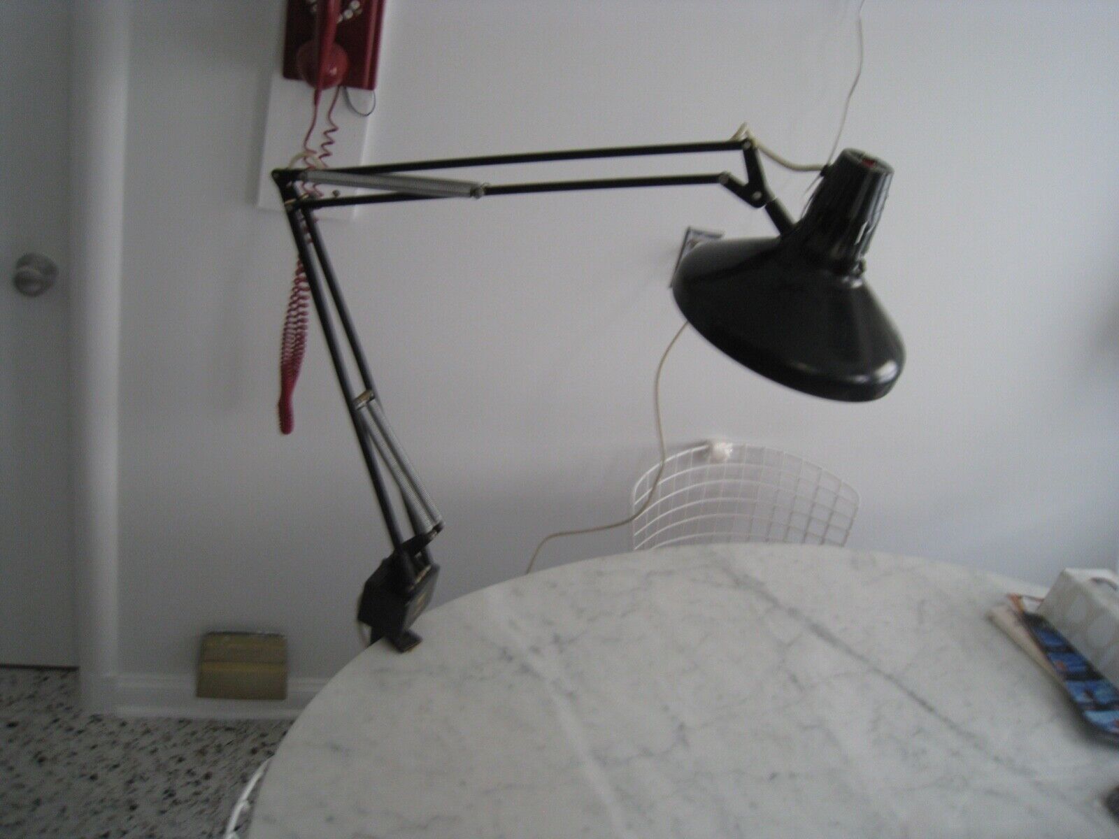 Vintage Black Desk Luxo Lamp And Clamp Color Correct Articulated Metal