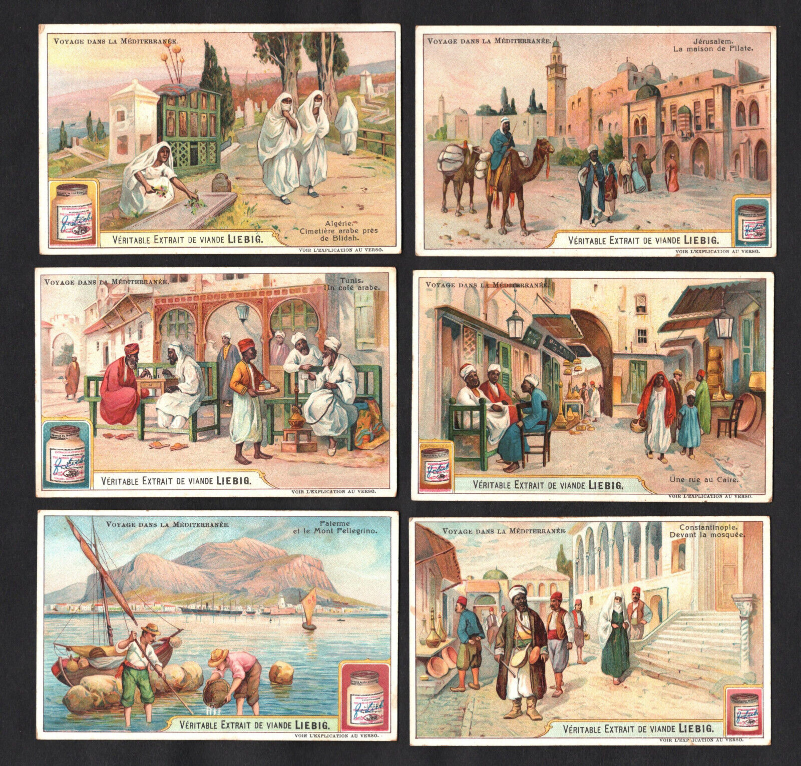 A Mediterranean Trip Liebig Card Set 1906 Egypt Jerusalem Turkey Constantinople