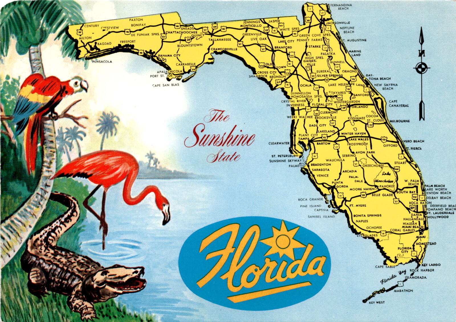 Florida, Fernandina Beach, Jacksonville, St. Augustine, Tallahassee, Postcard