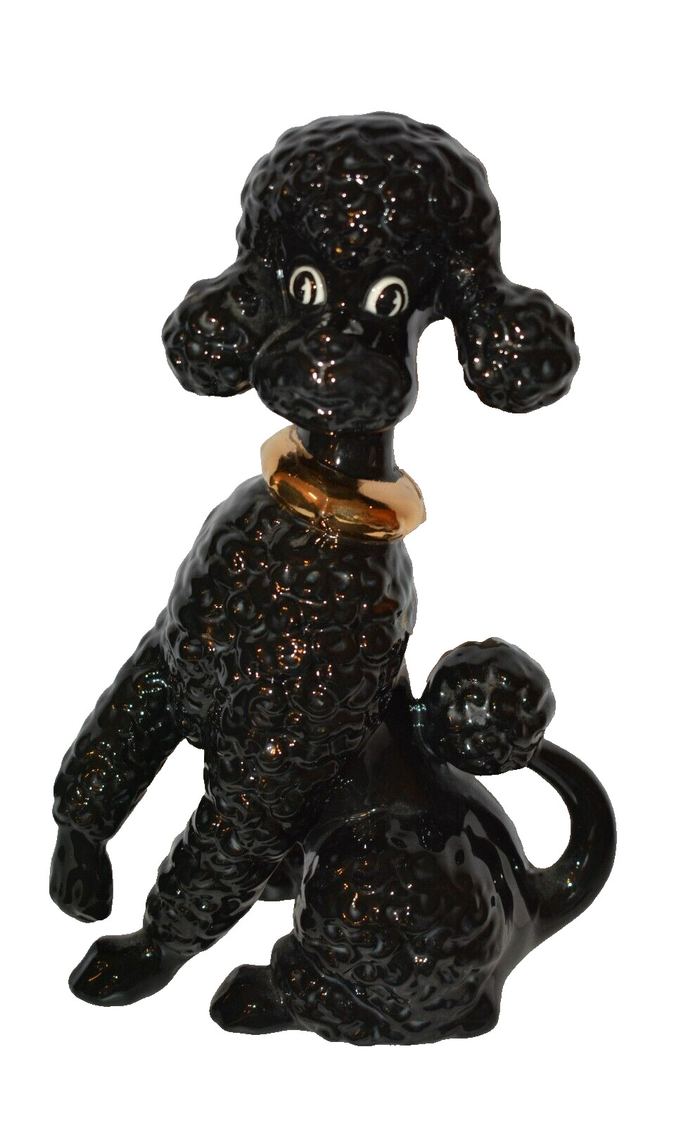 1963 Vintage Black Ceramic Poodle Dog Figurine 10\