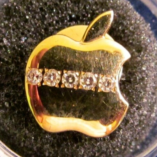 Apple Computer, 5 year service award pin, 18k gold, with 5 diamonds?