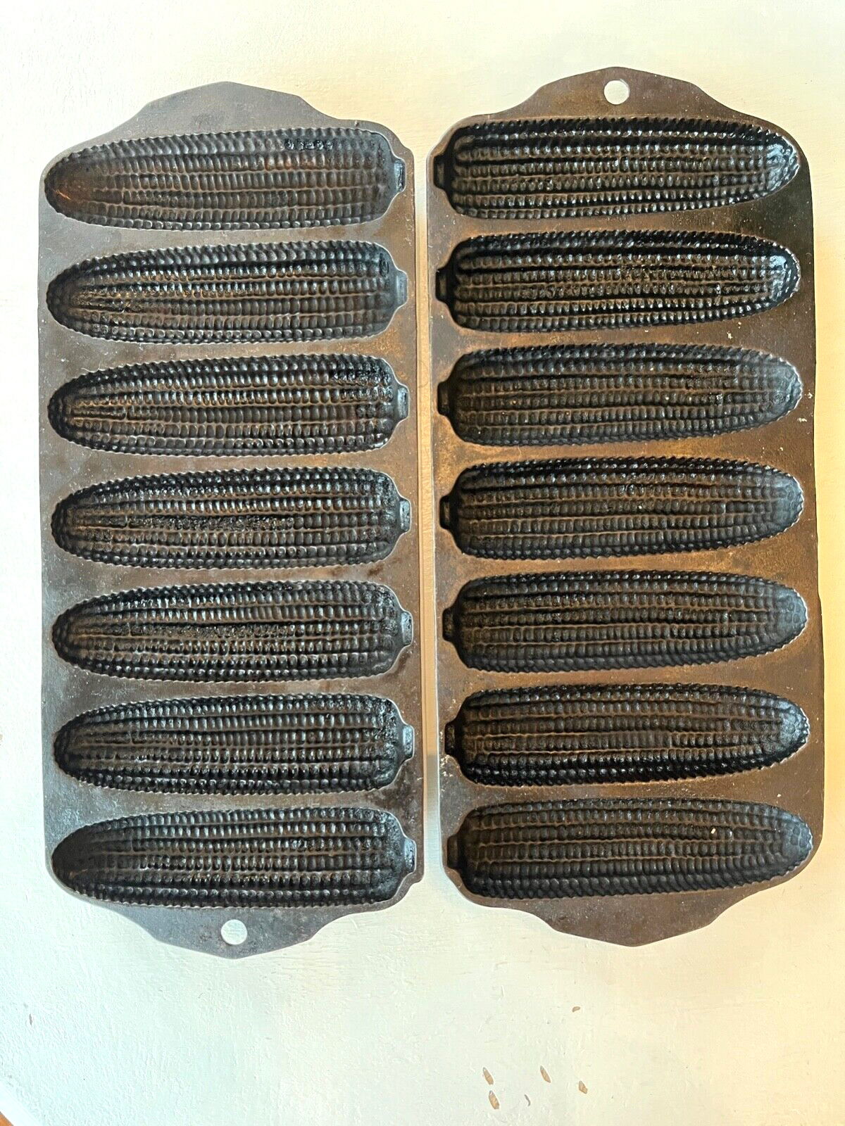 Lot of 2 Griswold Cast Iron Crispy Corn Stick Pans #273/930 & Rare #273/930A