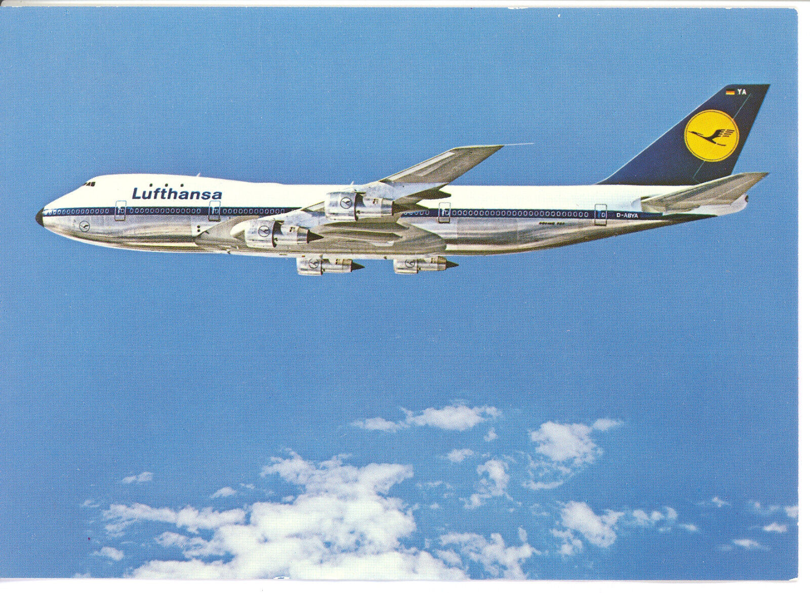 Postcard Lufthansa Airplane Boeing 747 Jet Airplane Postcard