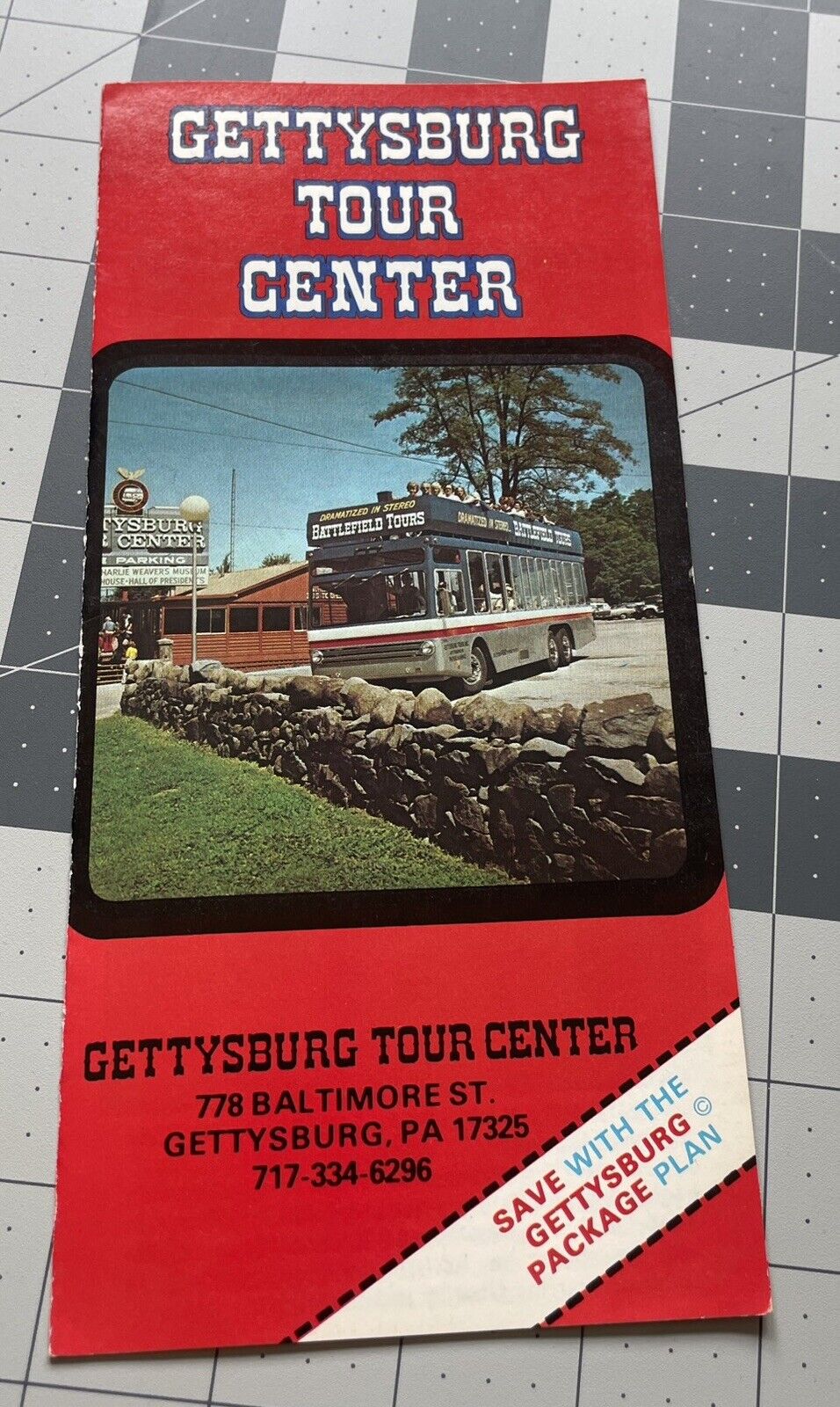 Vintage Gettysburg Tour Center Pamphlet