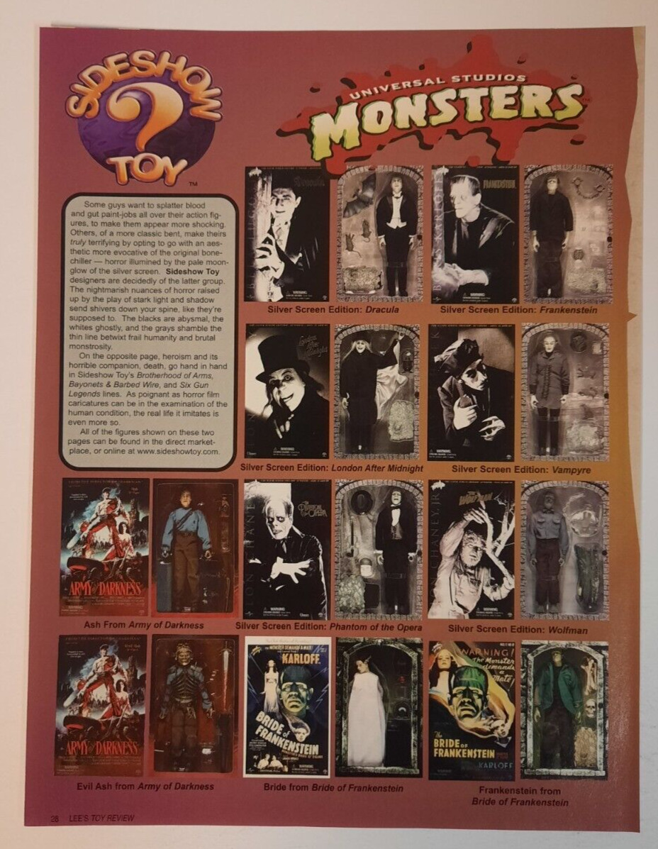 UNIVERSAL STUDIOS MONSTERS Sideshow Toys Dracula ~ Magazine Preview Page 2002
