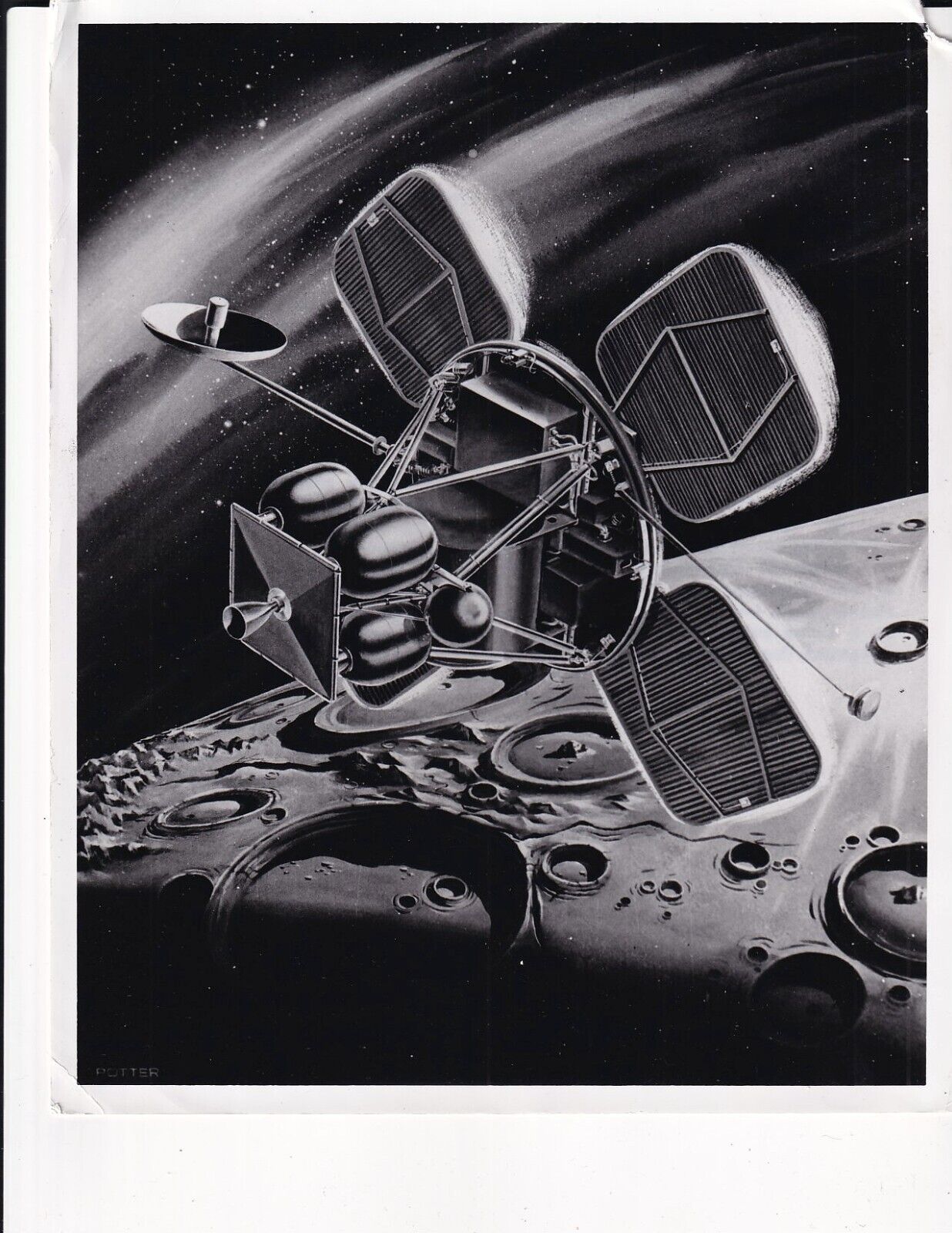 1964 ORIGINAL NASA photo Artist Concept Lunar Orbiter Spacecraft